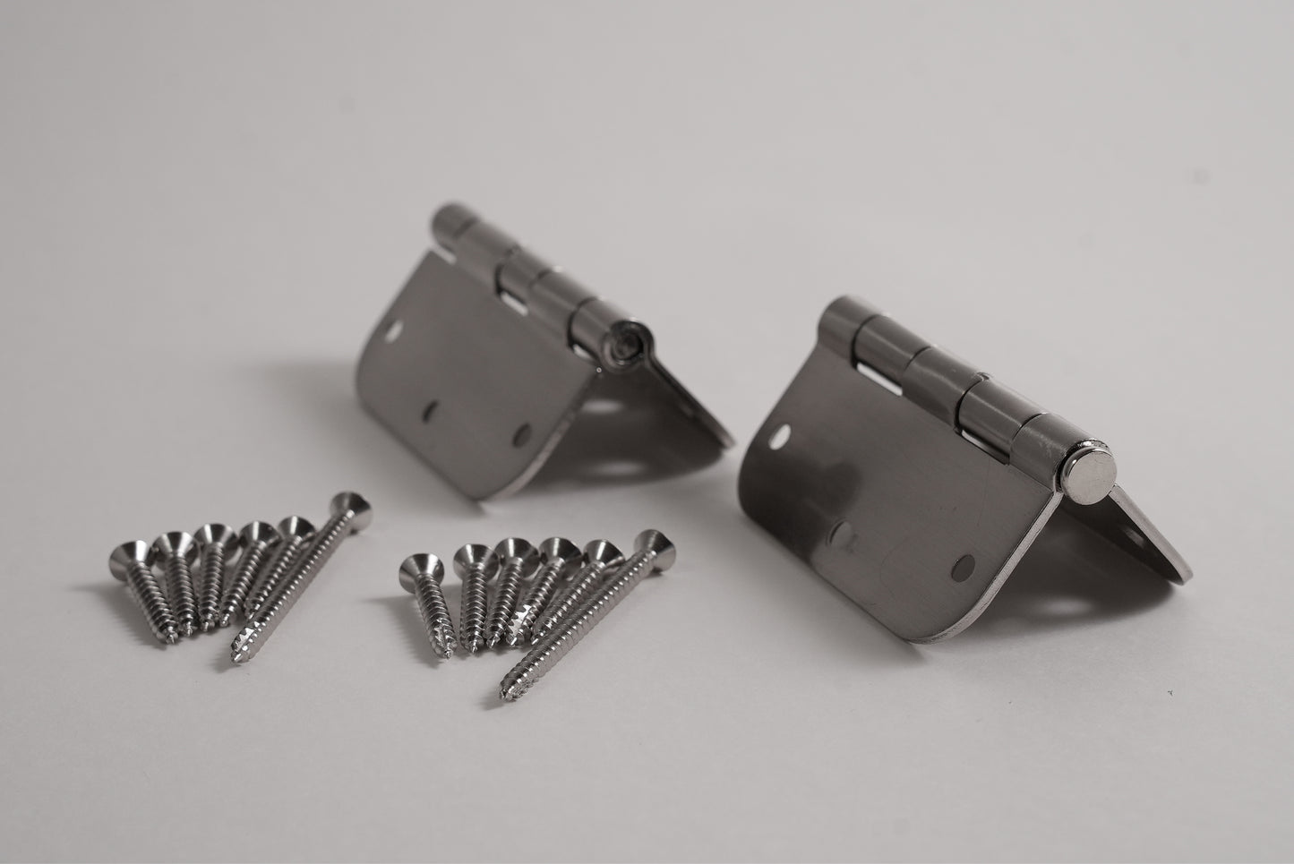 Aksis Hinge – Built-In Door Stop Hinge (Set with Screws) Brushed Nickel