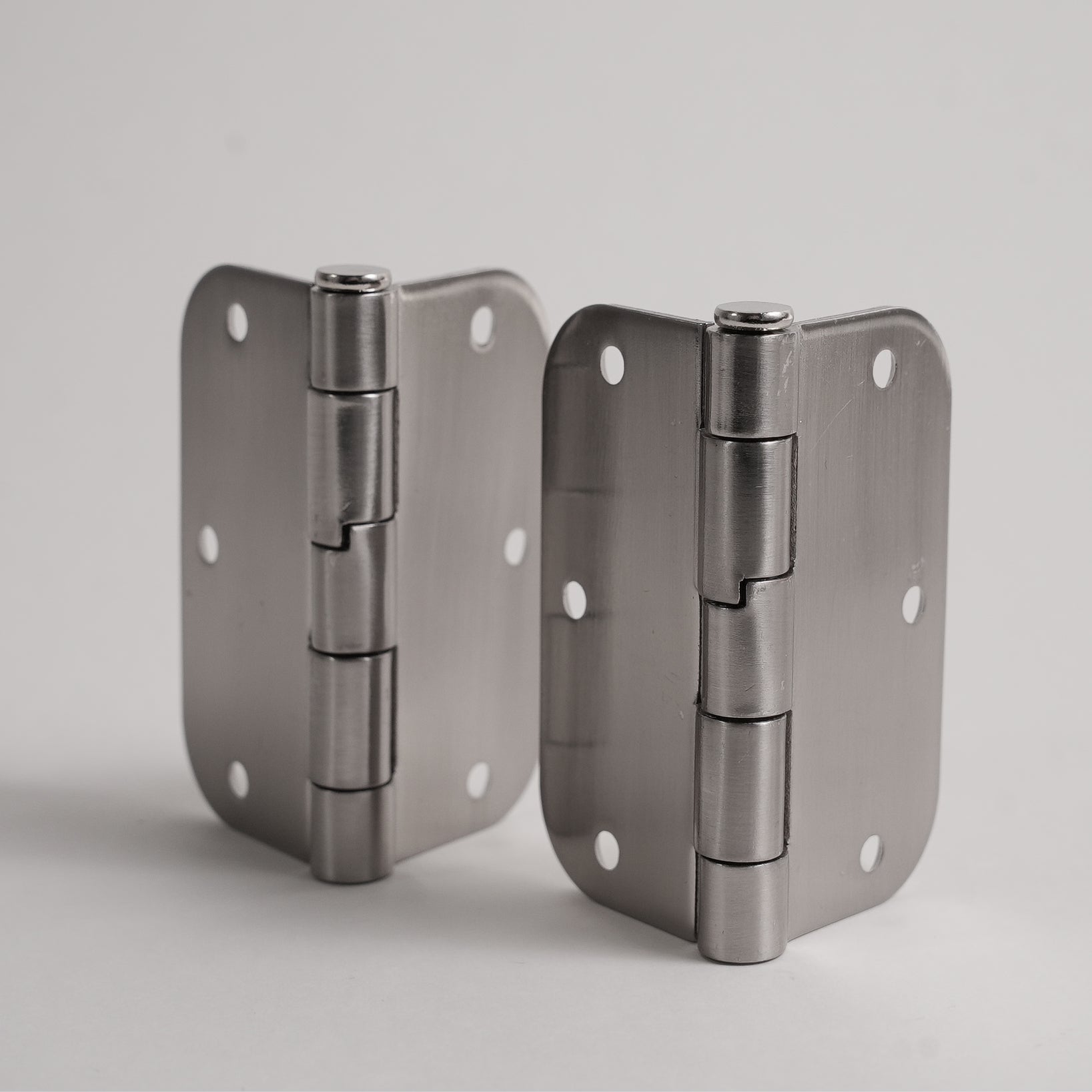 Aksis Hinge – Built-In Door Stop Hinge (Set with Screws) Brushed Nickel