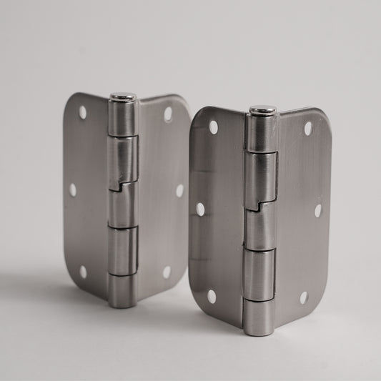 Aksis Hinge – Built-In Door Stop Hinge (Set with Screws) Brushed Nickel