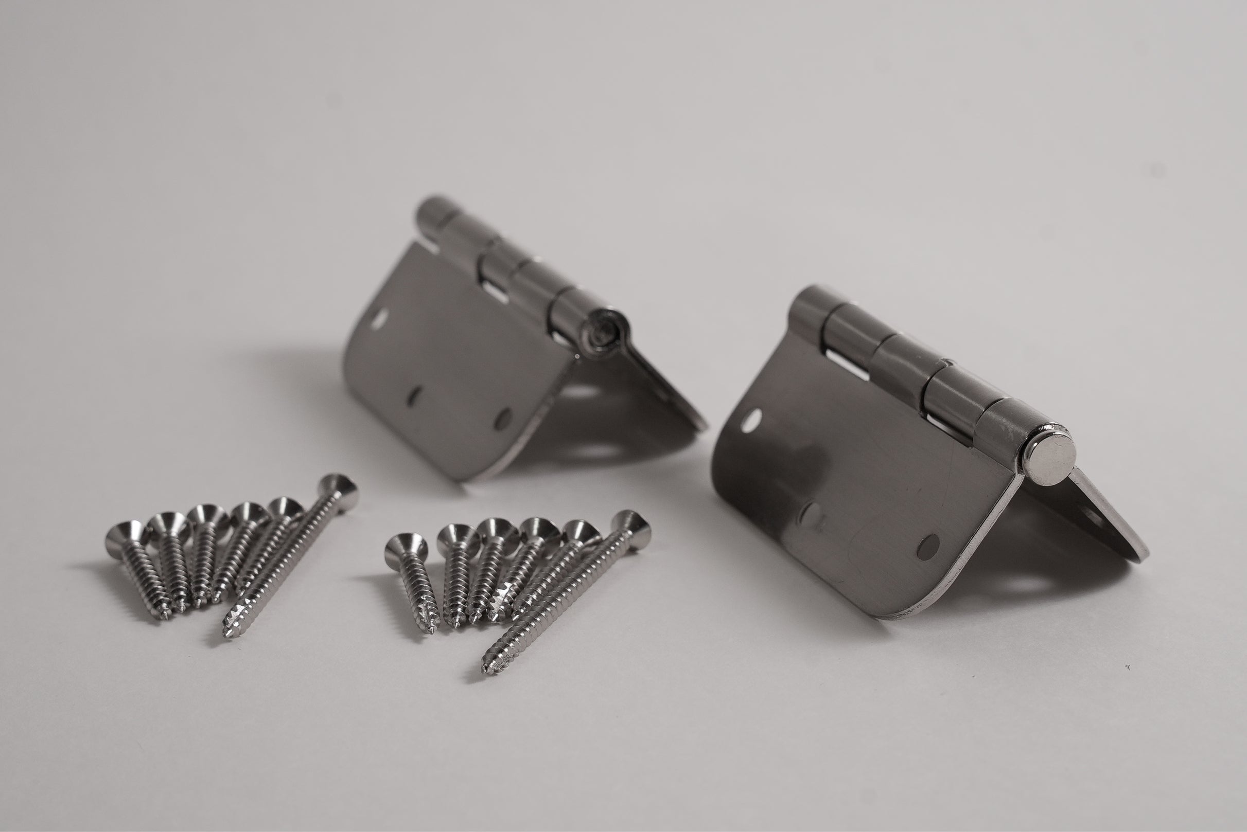 Aksis Hinge – Built-In Door Stop Hinge (Set with Screws) Brushed Nickel